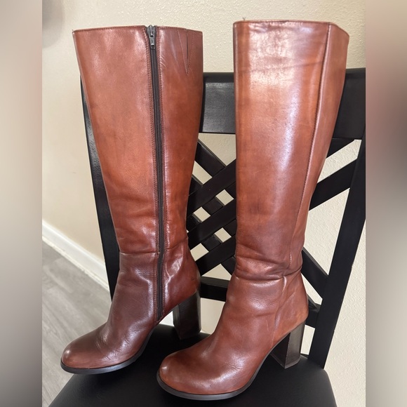 Jonak Shoes - Beautiful Jonak Cognac (36)Brown Leather Heeled Boots